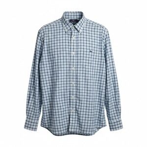 Vineyard Vines Button Down Shirt Men's Large Blue Plaid Classic Fit Whale EUC